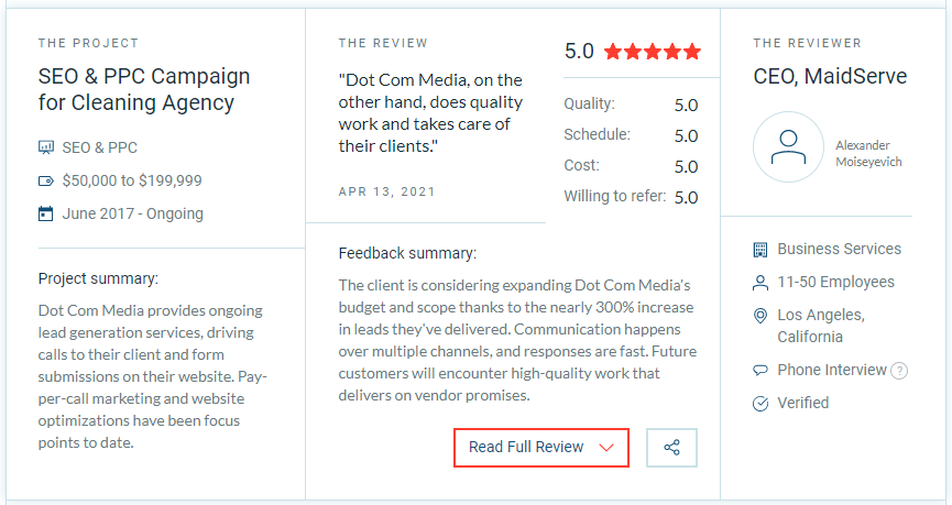Digital Marketing Expertise Reviewed on Clutch